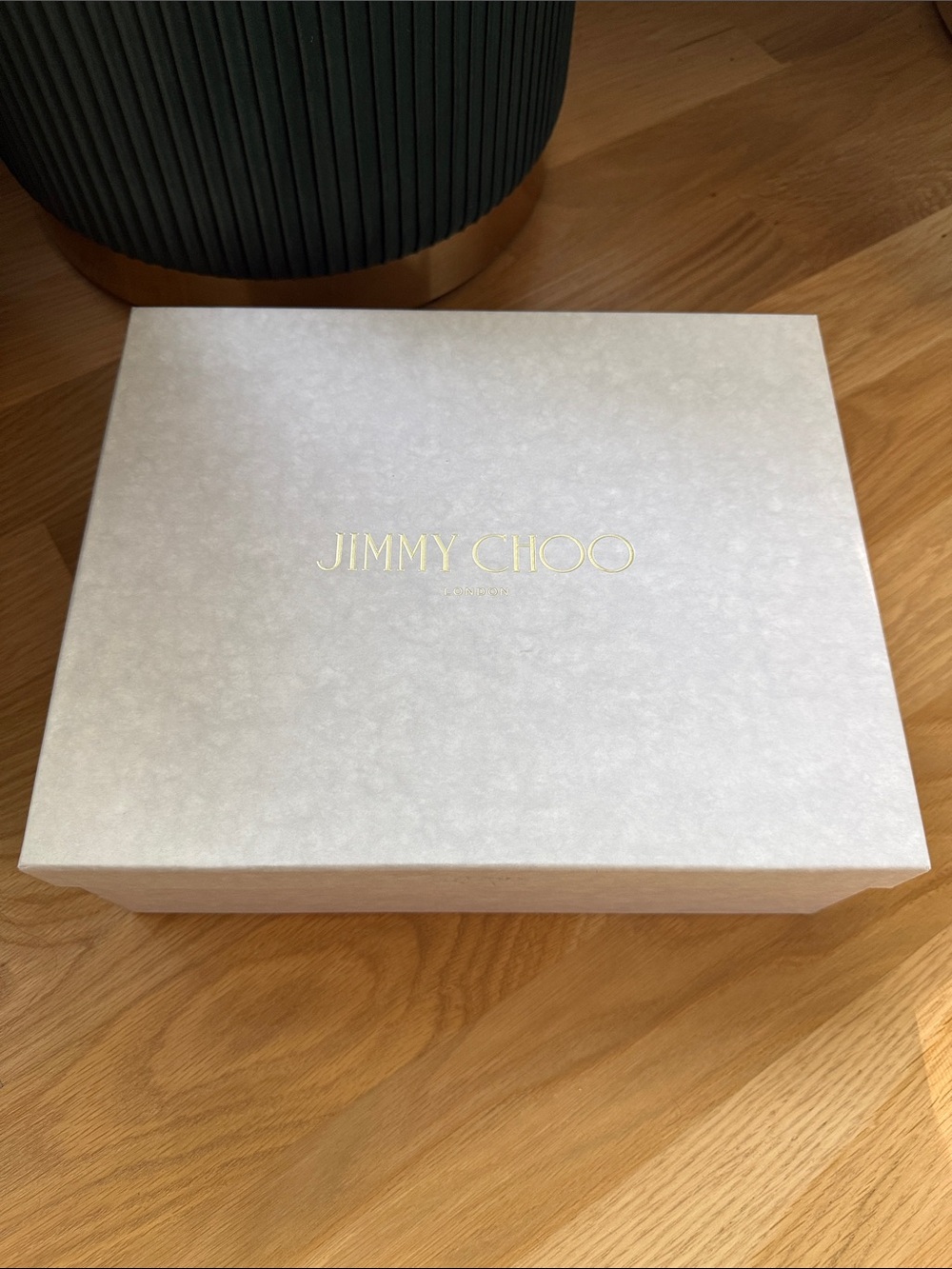 Jimmy Choo White and Gold Logo Shoe Box